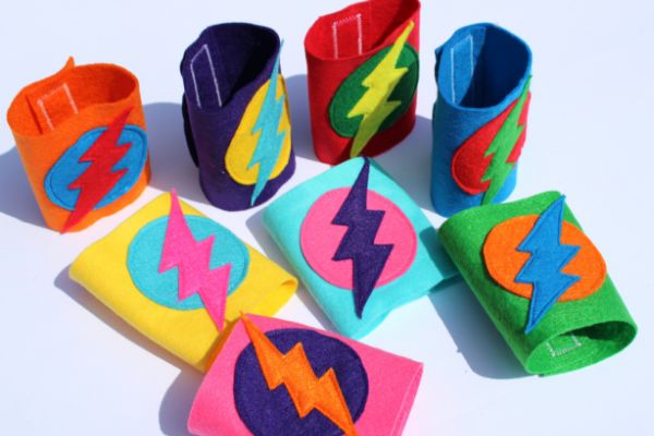 handmade superhero cuffs in a choice of colour options