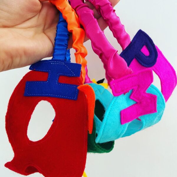 handful of personalised masks in variety of colours